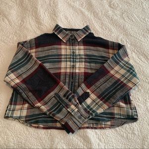 cropped flannel shirt from american eagle
